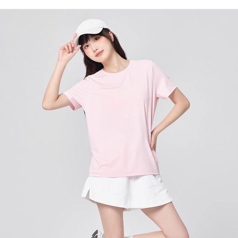 Yellow Quick Dry T-Shirt Women Breathable Summer Top Short Sleeve Cool Comfort Sun Protection