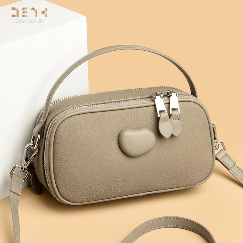 Leather women's bag new women's fashion one-shoulder messenger handbag first layer cowhide small square bag