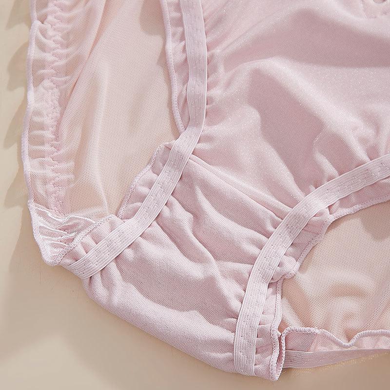 Braguitas Sexy de Encaje Hueco para Mujer Tallas Grandes de Verano de Cintura Alta Sin Marca Transpirables
