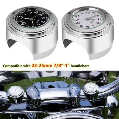 Motorcycle Handlebar Clock Universal Waterproof Handlebar Dial Clock Watch Stainless Refit Bicycle Night Vision Shockproof Watch