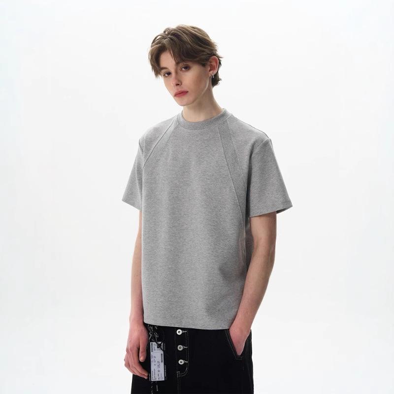 

Летняя футболка оверсайз 280 г, панельная, однотонная, с коротким рукавом - мужская, немнущаяся, плотная, универсальная, свободного кроя, унисекс, тренд XL серый