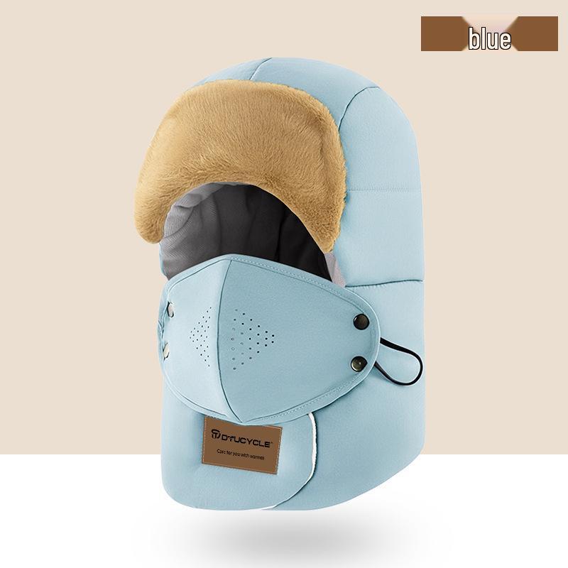 Electric Vehicle Winter Skiing Windproof Waterproof Thickened Lei Feng Hat with Visor