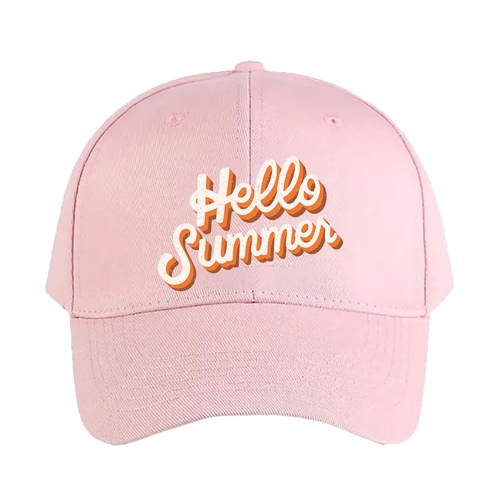 Hello summer Cap Woman Man Baseball Cap Adjustable with Curved Brim Duckbill Cap Protection Sun Hats