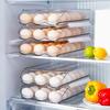 Modern Kitchen Egg Storage Solution Stackable Box, 7 Degree Gentle Slope Design, Countertop Organizer Transparent Plastic Container for Refrigerator