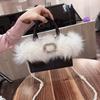 2026 New Autumn And Winter High-end Diamond Inlaid Ultra Soft Rabbit Fur Crossbody Shoulder Bag Plush Bag Handbag Rhinestone Women's Bag