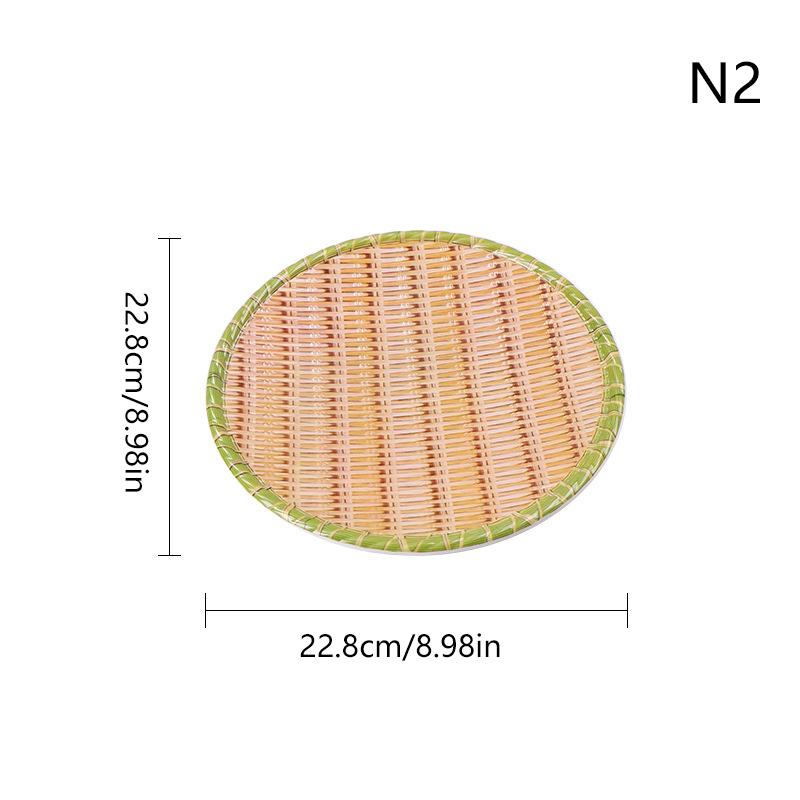 Bamboo Weaving Hot Pot Vegetable Plate Multiple Styles Melamine Barbecue Plate Green Serving Plate Restaurant
