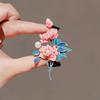Elegant Peony Flower Corsages Chinese Style Enamel Pin Vintage Cloisonne Brooch  Casual Suit