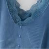 V-Neck Lace Strap Vest Sleeveless Knitted Vest Trend Slimming Base Top  for Women