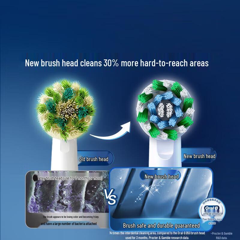 Oral-B Electric Toothbrush Head Multi-Angle Clean EB50 RX-3 (3-Pack) CN plug (adapter included)