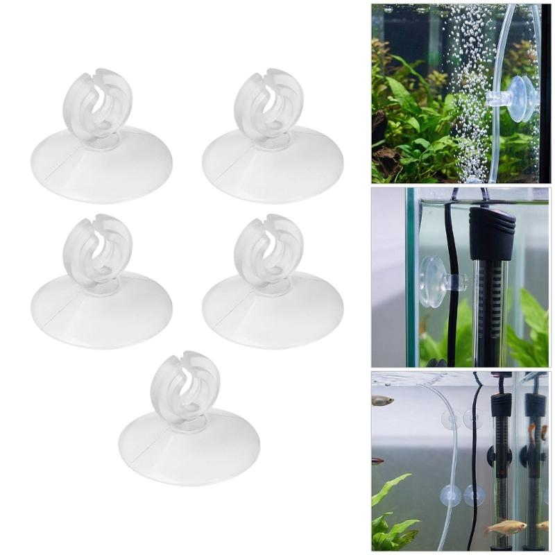 Set Of 5 Corrosion Proof Suction Clip Aquarium Hose Fastener For Aquarium Air Pumps Hose And Heaters Wire Organization