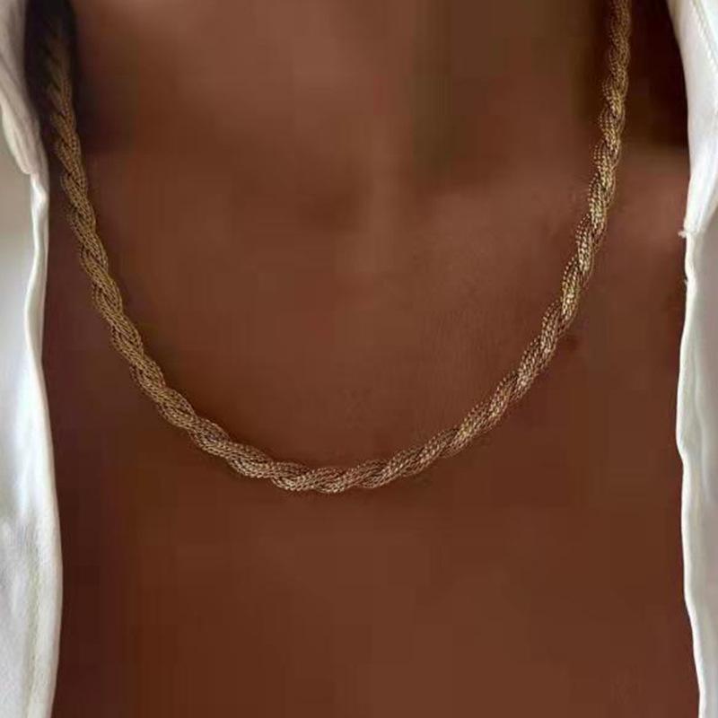 Joolim Jewelry 18K Gold Plated Rough Hollow Rope Chain Necklace Stainless Steel Fashion Jewelry