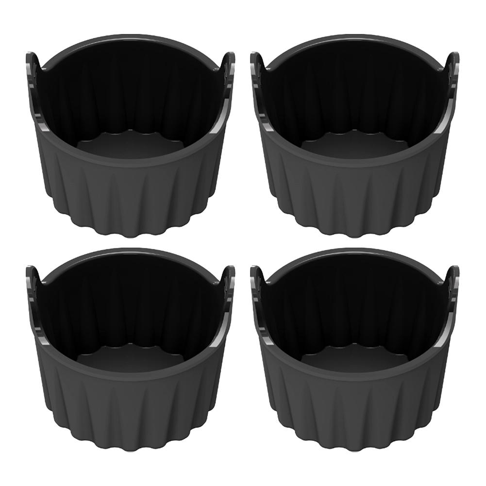 

4pcs Silicone Baking Ramekins Set for Muffins Cupcakes For Eggs Puddings and Tarts Nonstick and Reusable Bakeware чёрный