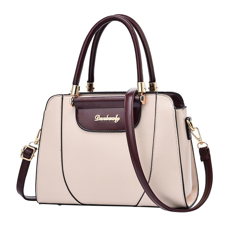 Women's bag 2025 new trendy simple portable women's big bag fashionable and elegant large capacity contrasting color shoulder messenger bag