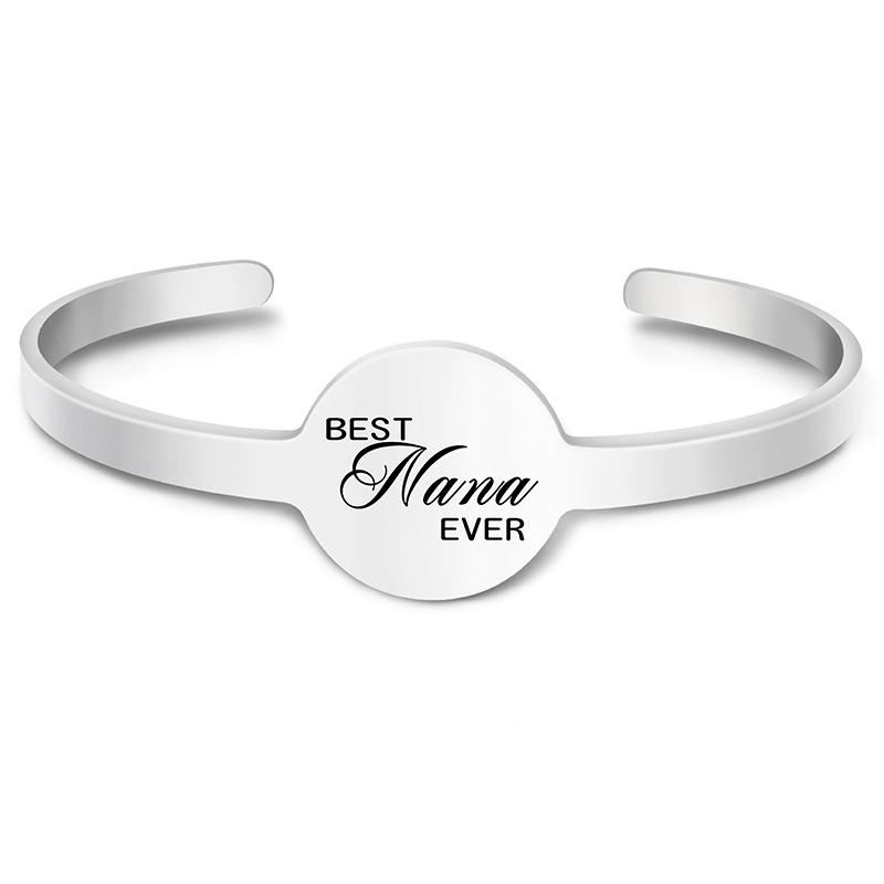 Brățară Metalică Transfrontalieră din Oțel Titan: Brățară gravată Cadou de Crăciun pentru vacanța în familie