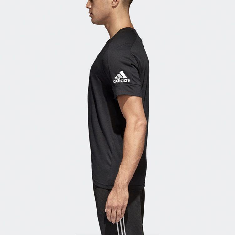 Adidas T Shirts Men's Black Crew Neck Moderate Straight Fit CG2097
