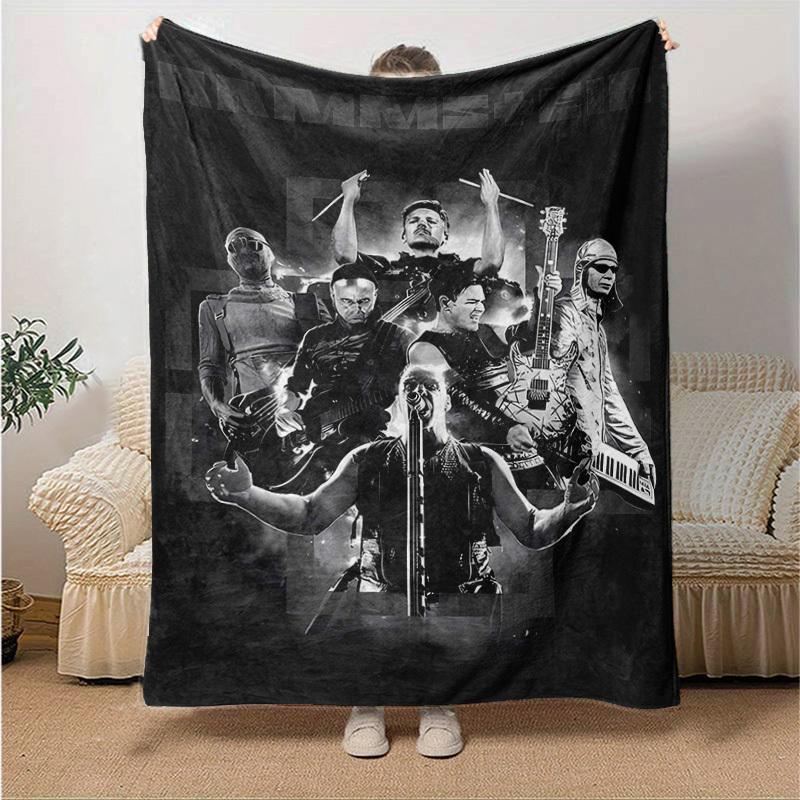 

1pc Rammstein-Inspired Home Decor: Cozy Flannel Blanket, Perfect Gift for Bedroom, Living Room, Travel, Camping, Car, Beach, Office Naps, Ideal Sofa T 130x150cm