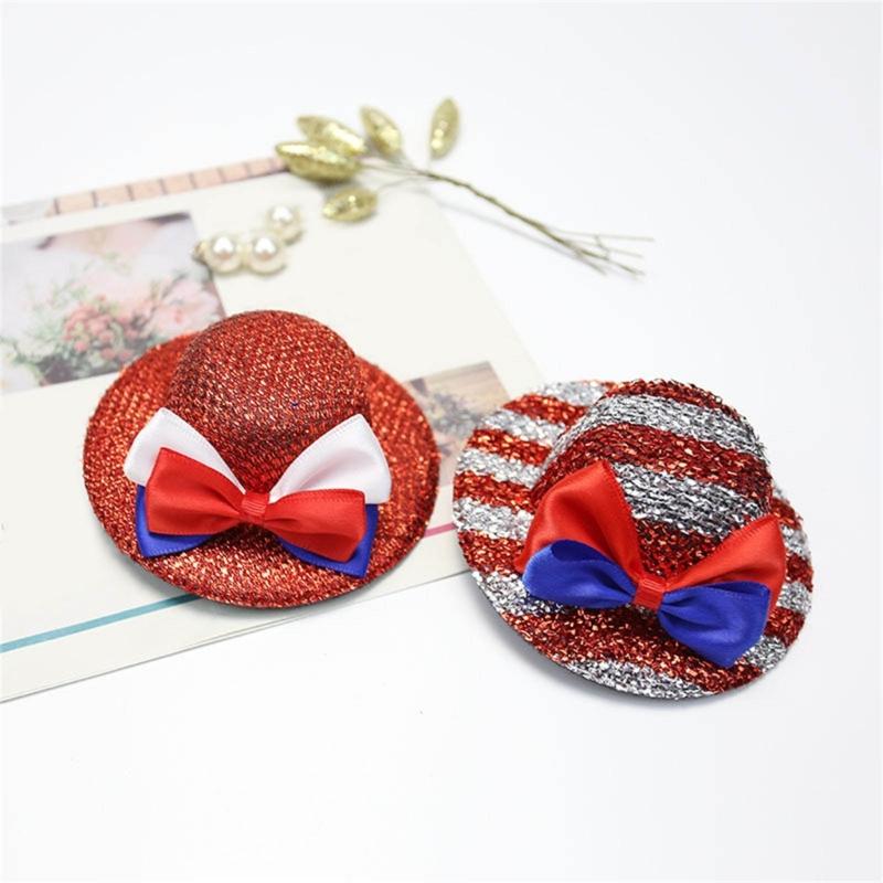 Glittered Bowler Hat Top Hat Julycostume Hair Clip Julycostume Top Hat Hairpin