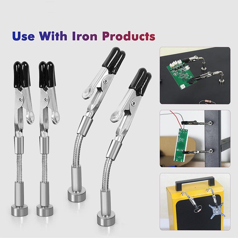 Magnetic Universal Flexible Arm Welding Assistant PCB Clamp Soldering Helping Hands Third Hand Welding Repair Tools