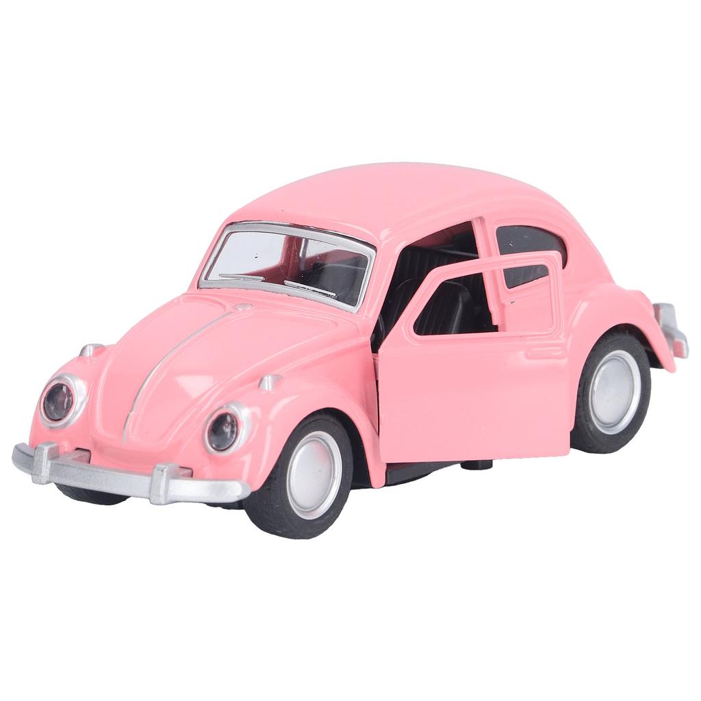 1:36 Diecast Metal Car Model Vintage Pull Back Car Toy Vehicle Collection for Kids Deep Pink