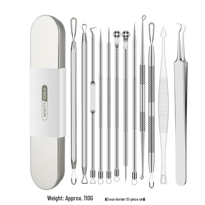 Stainless Steel Blackhead Remover Tool - Needle & Clip for Acne and Makeup.