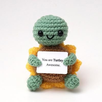 Gifts For Mom From Daughter Son Mint Handmade Positive Turtle Crochet With Message Card Mother's Day Mom Birthday Gifts For Women Wife Grandma
