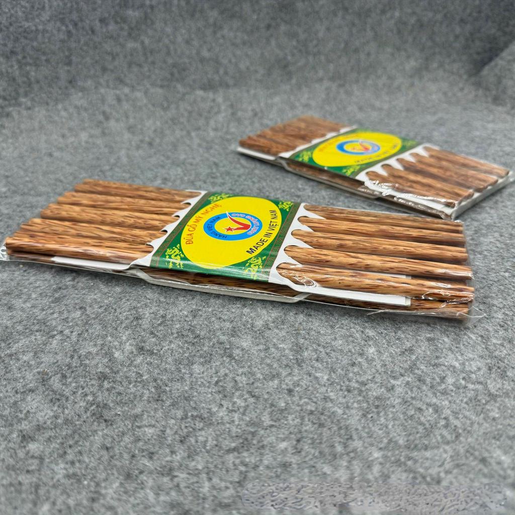 10 Pairs of Coconut Wood Home Chopsticks Natural Pattern Chopsticks  Dinner Parties Daily Family Use Chopsticks Feel Comfortable 19/25cm Length