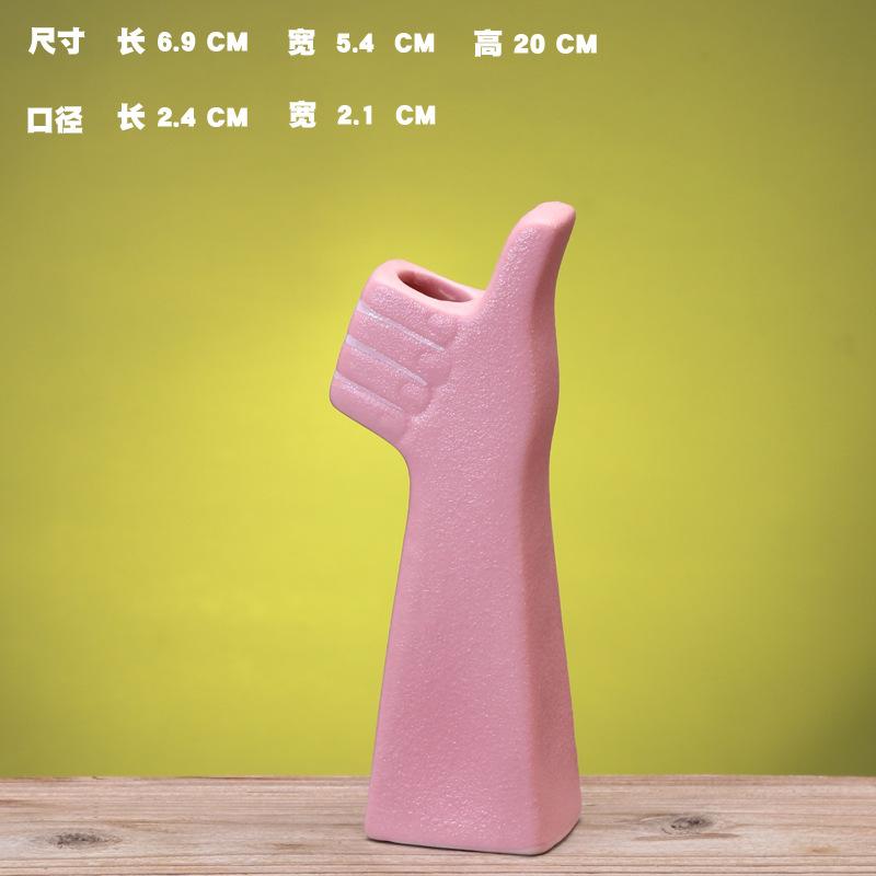 Home Nordic Ceramic Vase Body Art Living Room Simple Vase Decoration Crafts Creative Ornament pink hand flower holder