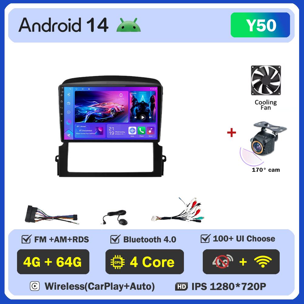 Android 14 For Kia Sorento BL 2002 2003 2004 2011 Car Multimedia Video Player Touch Screen Smart Car Systems GPS Navigation Wifi