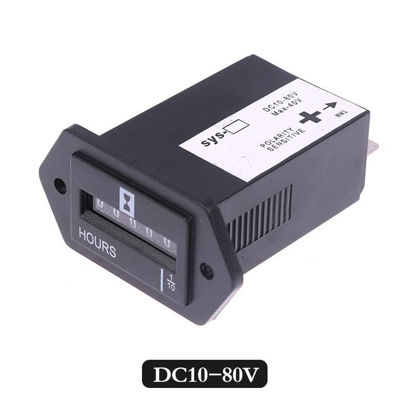 6 Digits 100-250V AC 10-80V DC Hour Meter,Complete Sealed Quartz Timer Counter SYS-1 1