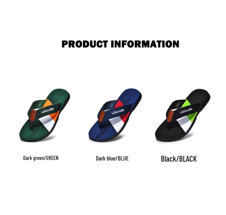 Korean Style Men's Non-Slip Beach Flip-Flops: Trendy, Cool, Outdoor Slippers
