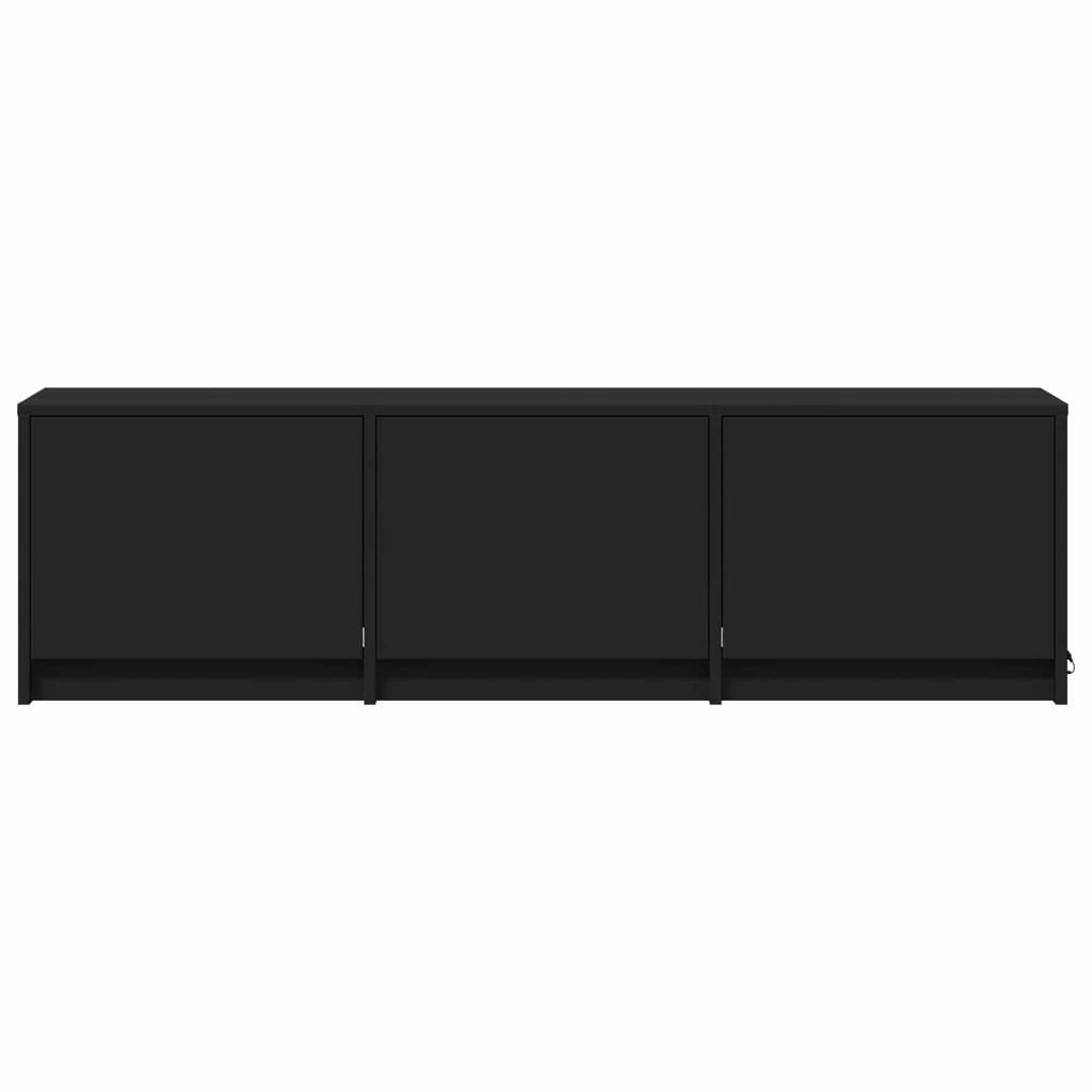 TV Stand with LED Lighting Black 140 X 34 X 40 Cm Particleboard