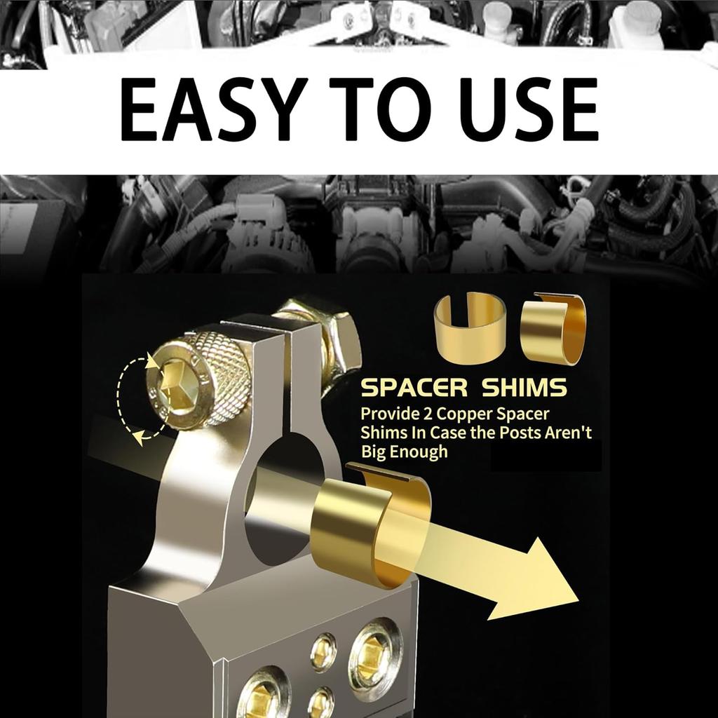 Battery Terminal Connectors,0/2/4/6/8/10 AWG Battery Terminals,Heavy Duty Car Battery Terminal,Top Post Multiple Battery Terminal,Positive Negative