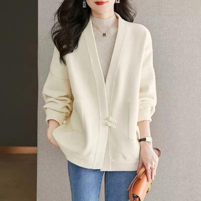 Spring and Autumn Women's Jacket New Fashion Medium-Length Sweater Cardigan Temperament