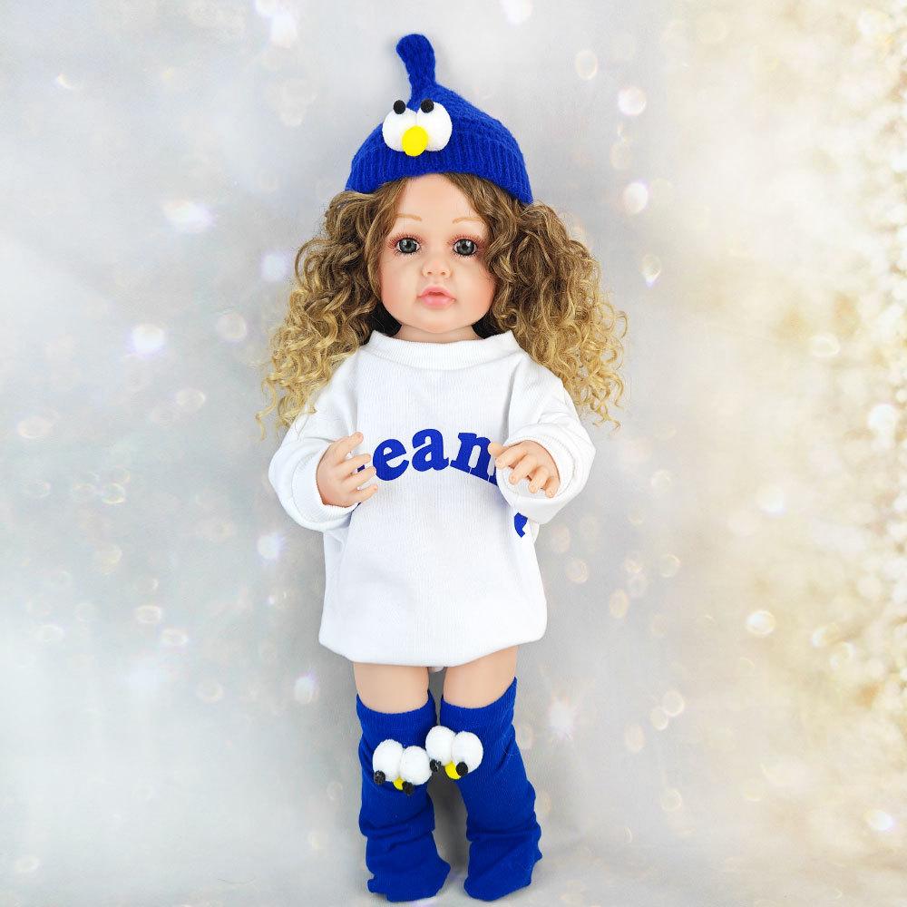 

Реалистичные куклы Reborn, реалистичные полностью силиконовые детские виниловые куклы Bebe 50 см, кукла для новорожденных девочек, игрушка для малышей, подарок на день рождения Full set (doll+clothes)