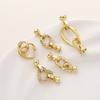 2/4pcs 14/18K Gold Color Plated Heart Bowknot Fasteners Closure Lock Connector Clasps For DIY Needlework Pearls Jewelry Making