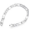 8 Inch Gold Bracelet 8MM Gold/Silver Color Full Side Figaro Chain Bracelet for Woman Man Fashion Wedding Jewelry Gift