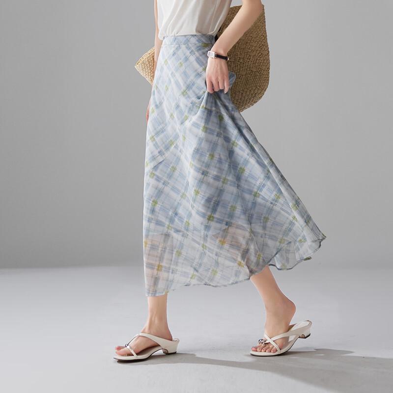 SOFSIL 2026 Summer Chiffon Printed Fishtail Skirt 27/M