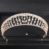 Goldfarbene Luxus-Kristall-Hochzeitstiara und Kronen Party Strass Abschlussball Braut Diadem Krone Tiara für Damen Braut Haarschmuck