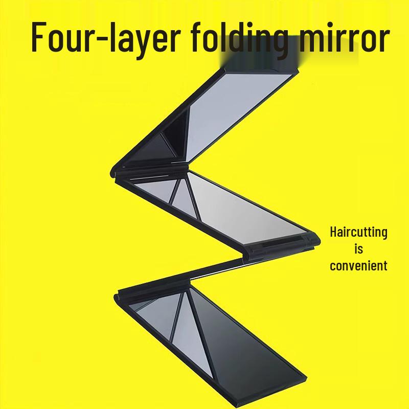 Compact 360° Four-Fold Makeup & Hairdressing Mirror