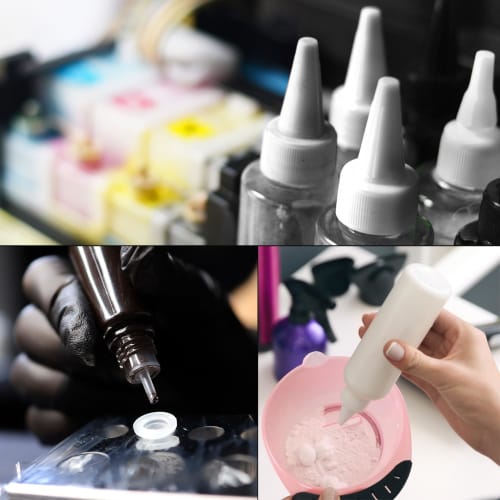 PATIKIL 24/410 Twist Flaskekorker, 15-delt sett, Svarte plastkorker med riflet kant for klemflasker, erstatningskorker med skumpakninger for malingslokk og lim Di