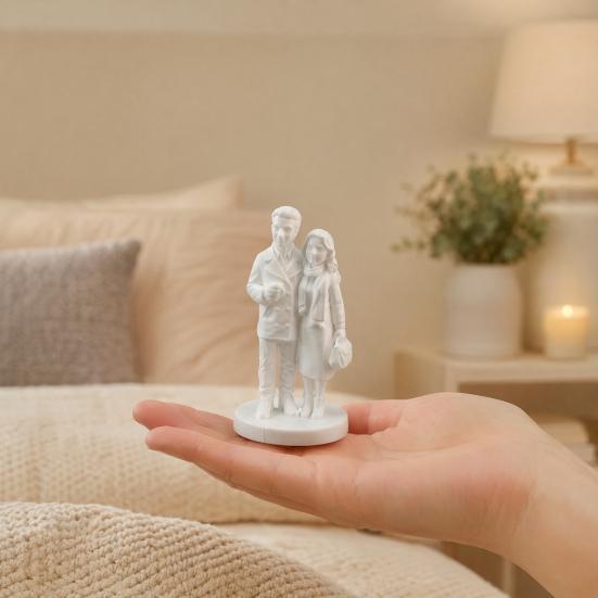 Yousheng Anniversary Couple Figurine, 3D Printed Husband And Wife Statue, Romantic Valentine's Day Wedding