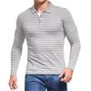 Men's high-end golf striped polo shirt t-shirt men's lapel Paul shirt long sleeve tops