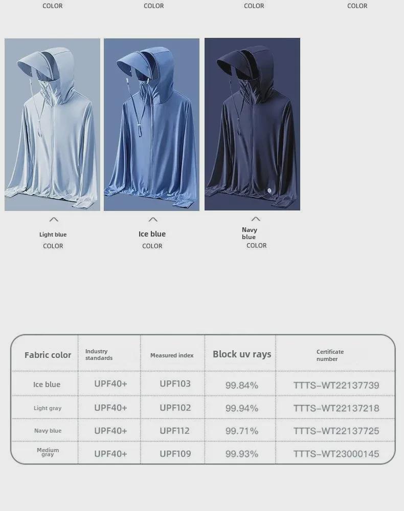 Men's Summer Ice Silk UV Protection Jacket for Outdoor Fishing