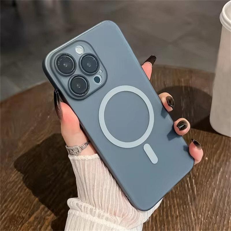 Matte Translucent Skin Touch Ultra Thin Slim PC Case for iPhone 11 12 13 14 15 16 Pro Max Wireless Charging Magsafe Lens Film Cover