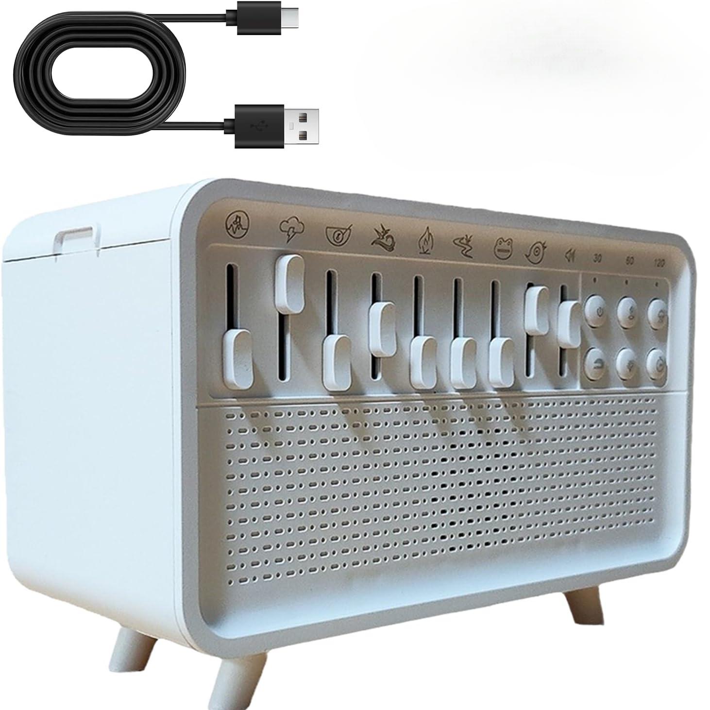 

3-in-1 Humifall Noise Humidifier Night Light Relax Unwind Drift Into Deeper Sleep, LED Color-Changing Night Light and 8 Group Nature Sound белый