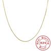 925 Silver Necklace Gold Plated, 1mm Box Foundation Chain Fine Jewelry Engagement Gift for Women