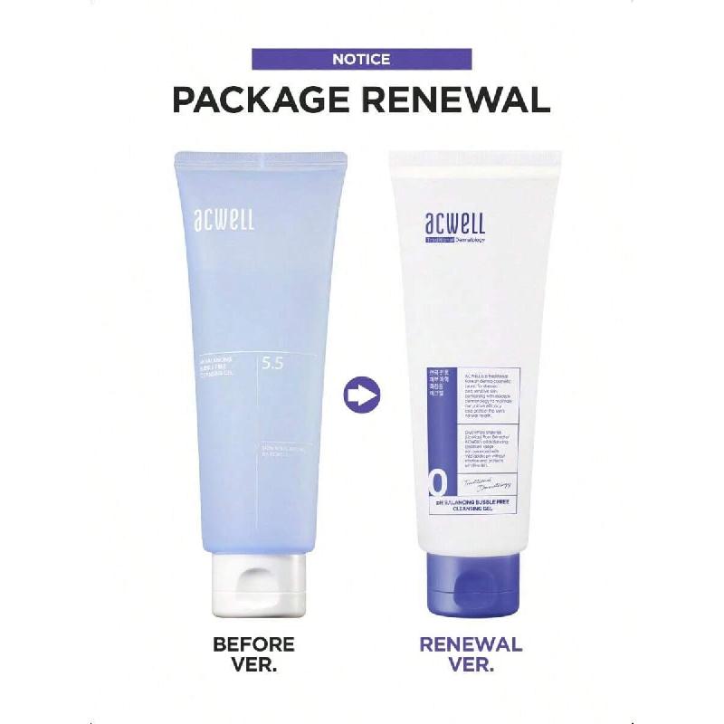 Acwell Gel Nettoyant Visage Hydratant PH Équilibré Sans Bulles 160ml - Pour Peaux Sensibles, Acide Hyaluronique et Extraits de Réglisse