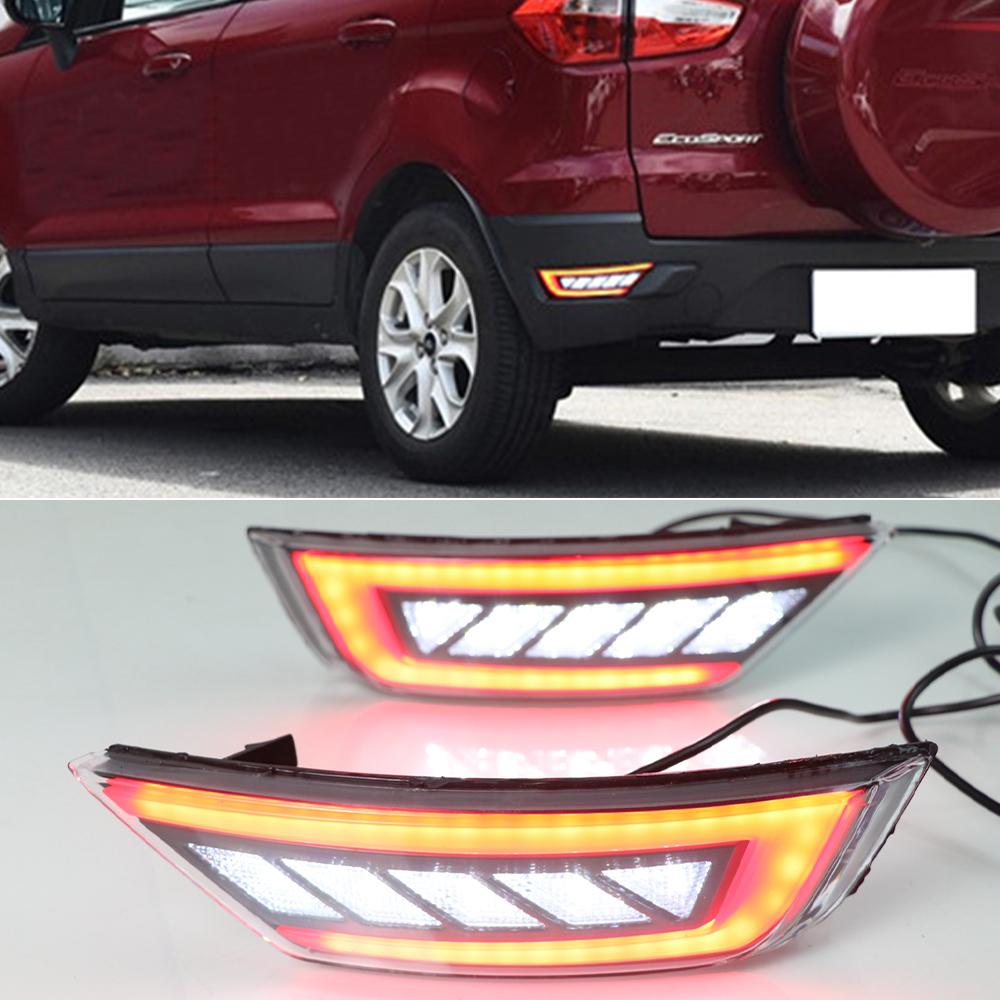 2PCS Car LED Rear Bumper Light Fog Lamp Brake Light Reflector Lamp For Ford Ecosport 2013 2014 2015 2016 2017 2018 2019 2020