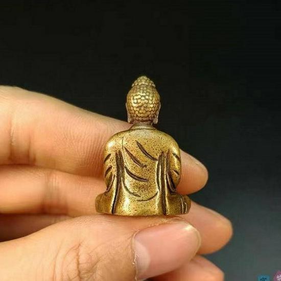 Mini Shakyamuni Buddha Guanyin Pendant - Solid Brass Buddha Statue Ornament