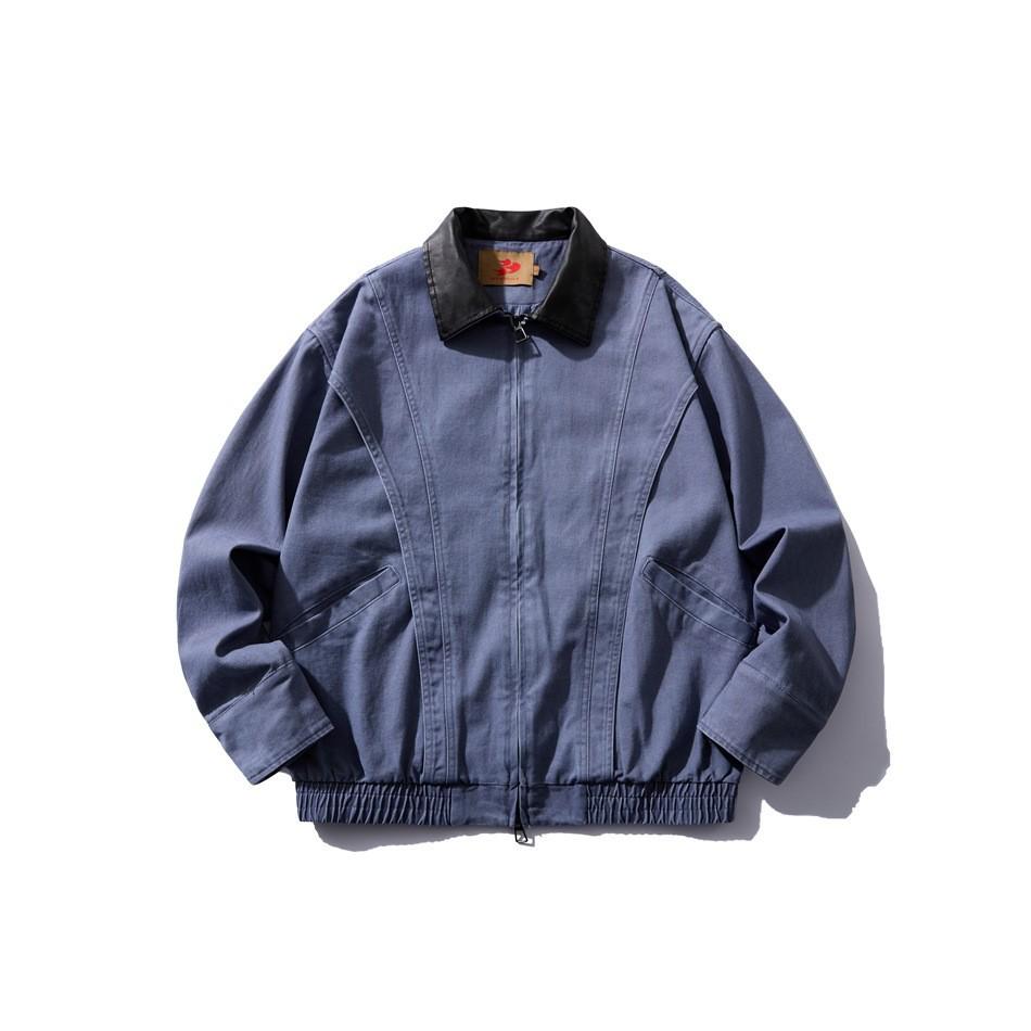 NICE3RULE Men's Retro Washed Cotton Workwear Jacket - Spring/Autumn Loose Fit